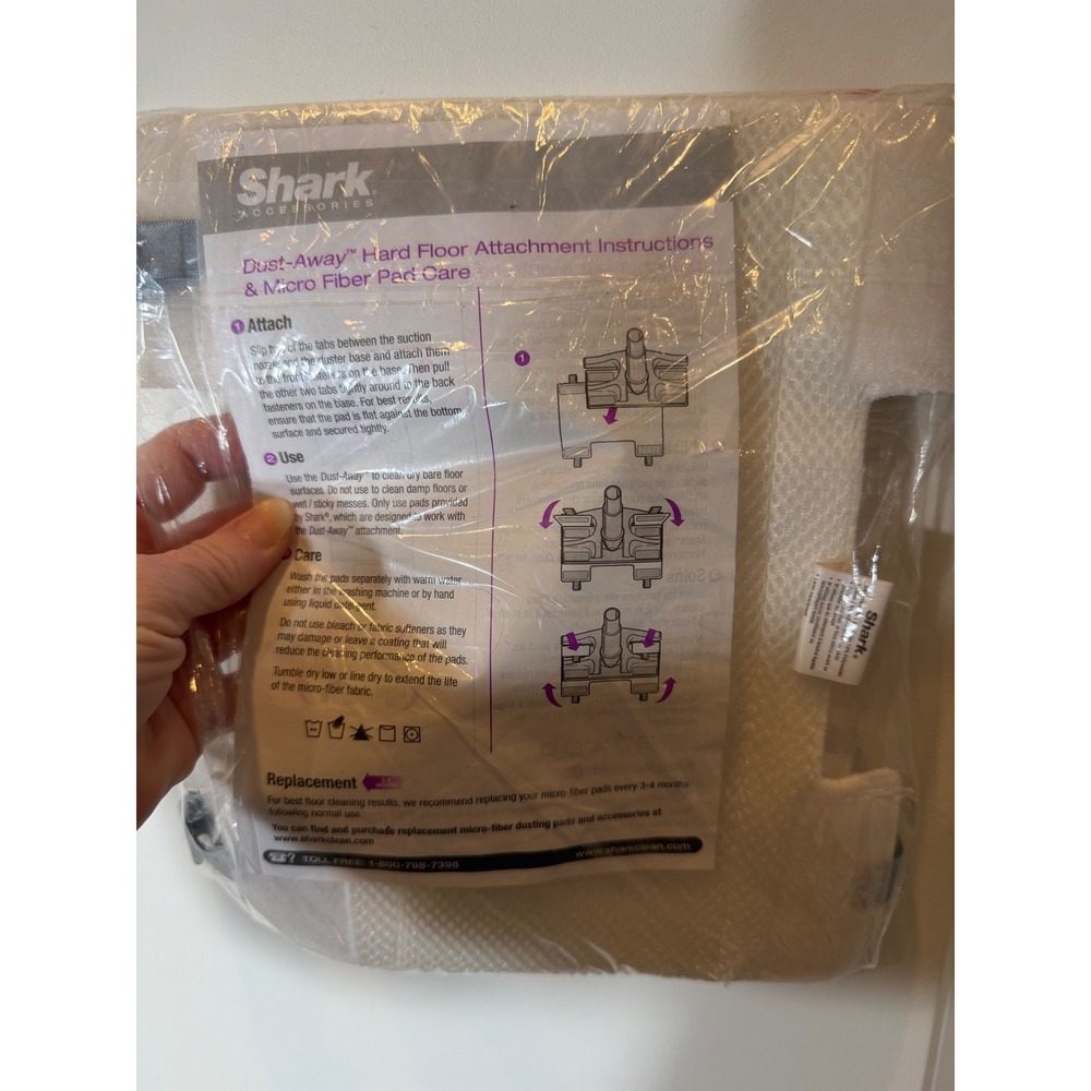 Shark Dust-Away Microfiber Hard Floor Vacuum Attachment Pads 2 Pack XPD356
